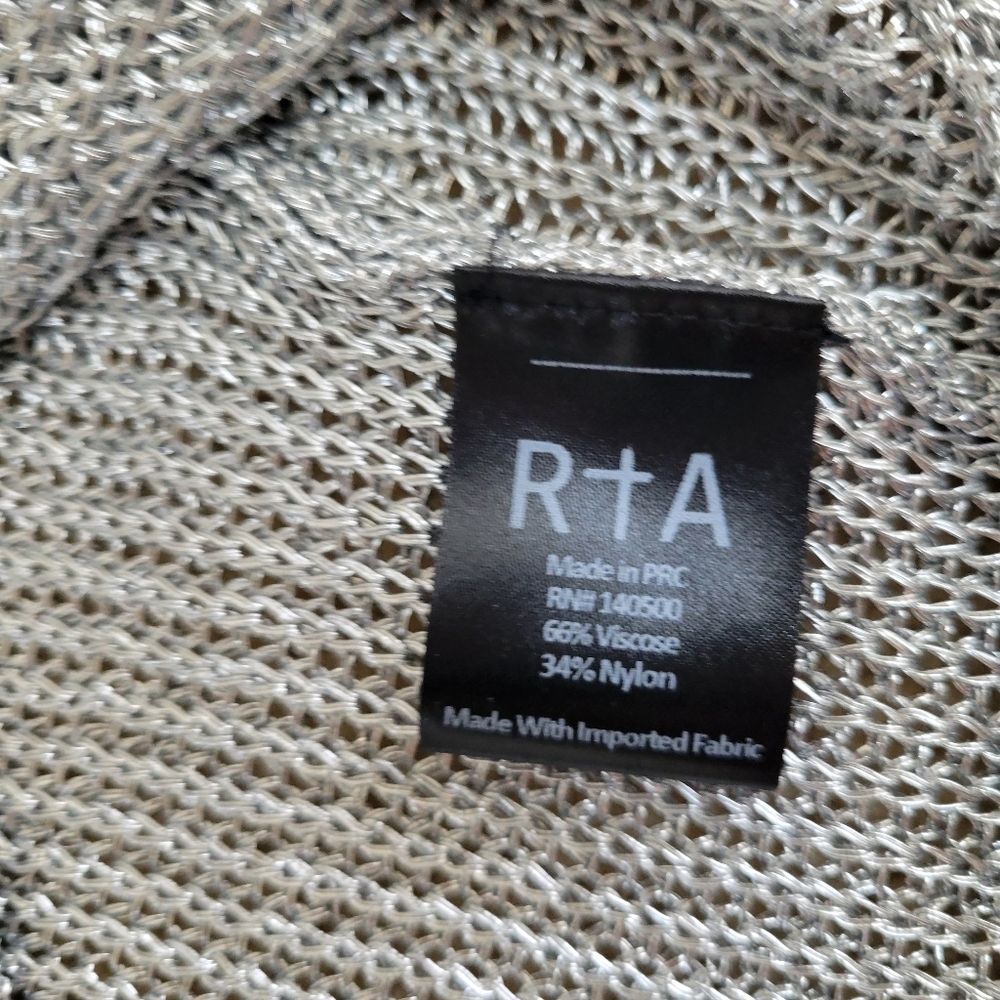 RTA Rhys Metallic Silver Open Knit Pullover Sweater - Picture 11 of 14